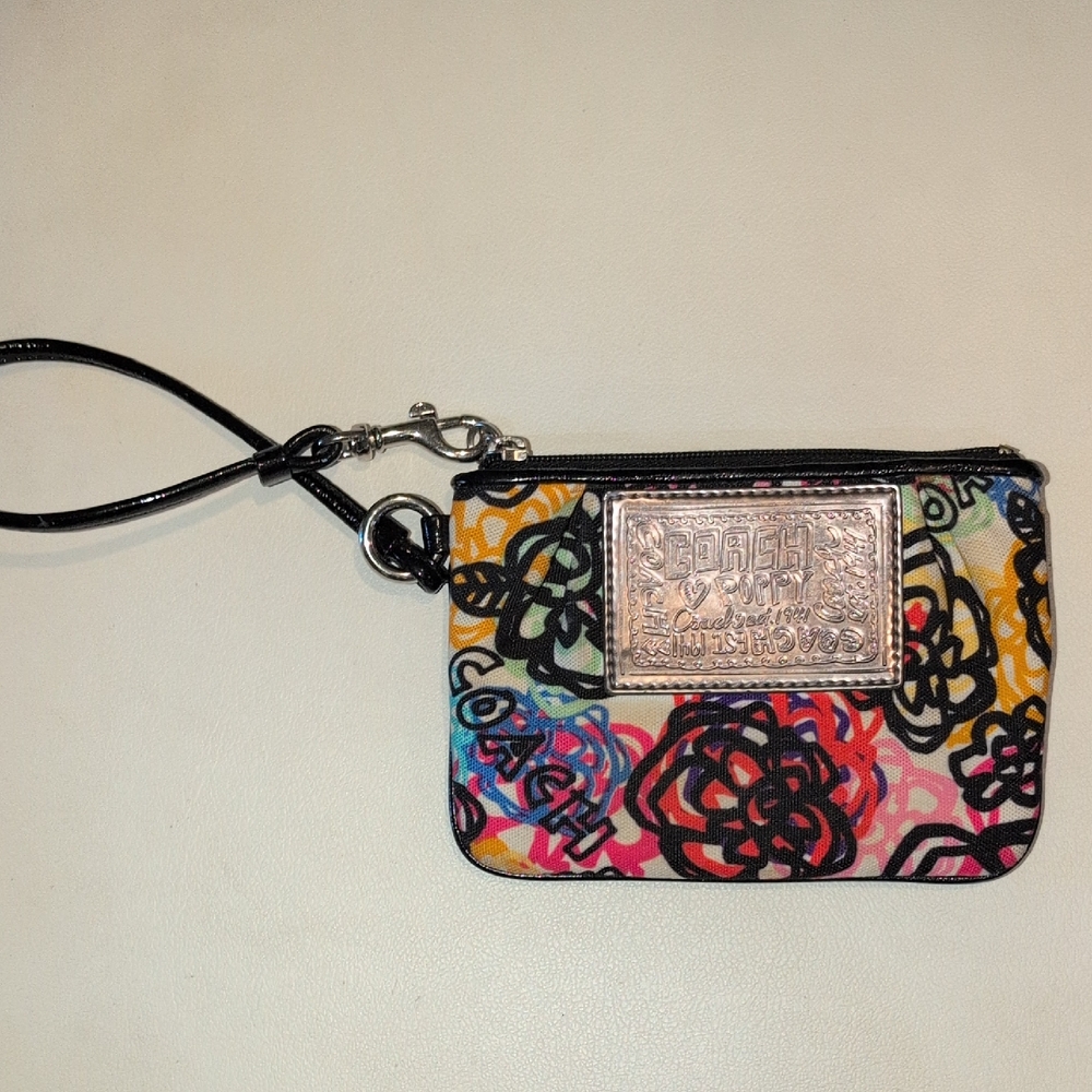 Coach Poppy Floral Multicolor Wristlet